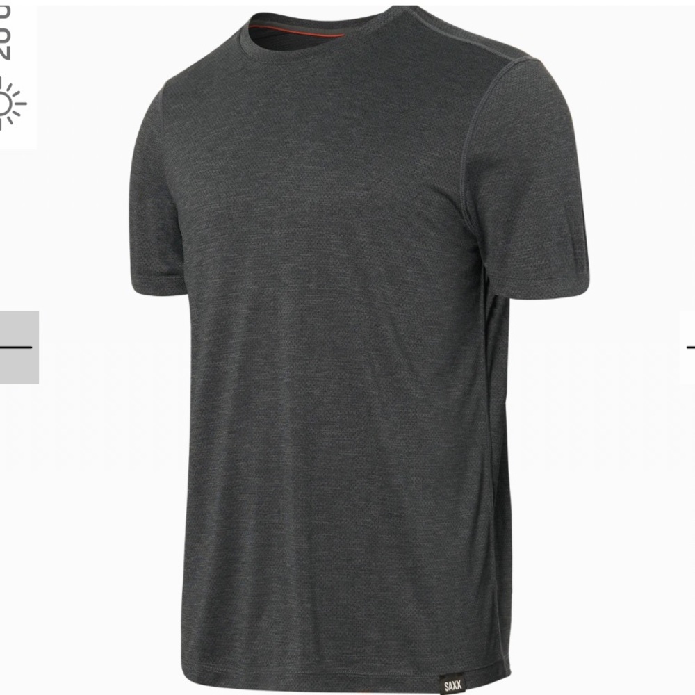🆕 SAXX ALL DAY AERATOR
Short Sleeve Crew / Faded Black Heather in size small